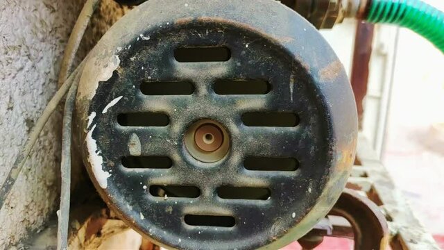 Closeup clip of a motor engine running