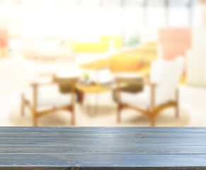 Table Top And Blur Living Room Of  Background