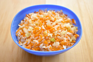 Fototapeta na wymiar Coleslaw with cabbage and carrot.