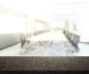 Table Top And Blur Office Of Background