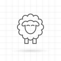 Line icon sheep side. Vector