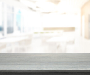 Fototapeta premium Table Top And Blur Restaurant Of Background