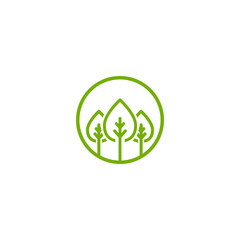 Vegan, veggie product label. Green leaves in circle icon.