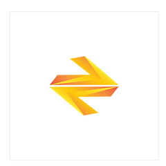 Arrow Go and Back Gold Logo Vector