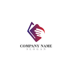 Fototapeta premium Book reading Logo inspiration Template business Design