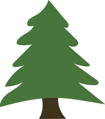 vector drawing of a green Christmas tree, isolate on white