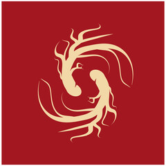 Ginseng vector icon illustration design template