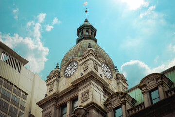 Fototapeta na wymiar Renaissance Architectural Clock Tower.