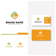 letter C finance logo design and business card vector