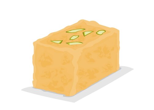 Barfi indian Sweet Dish Food Vector