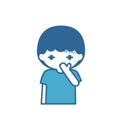 Pictogram of a boy who is getting sick