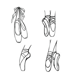 pointe set in line on the white background