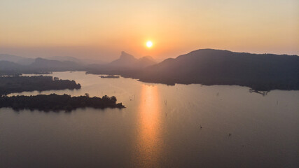 Sun rise over the lake