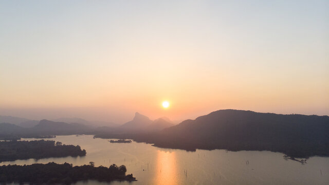 Sun rise over the lake