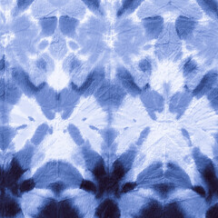 Indigo Tie and Dye. Splatter Background. Seaside 