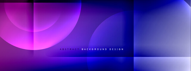 Vector abstract background - circle and cross on fluid gradient with shadows and light effects. Techno or business shiny design templates for text