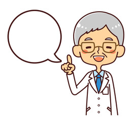 医者　ドクター　シニア男性　吹き出し