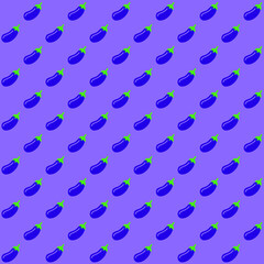dark purple brinjal on a light purple background repeat pattern