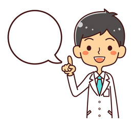 医者　ドクター　若い男性　吹き出し