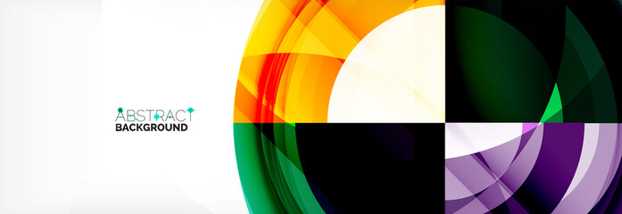 Obraz premium Round shapes, triangles and circles. Modern abstract background