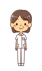 ナース　看護師　ミドル女性　イラスト