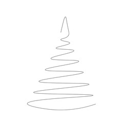 Christmas tree on white background, ector illustration
