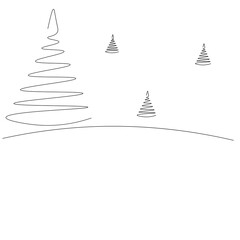 Christmas tree on white background, ector illustration