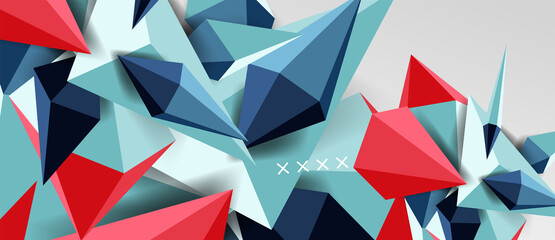 3d low poly abstract shape background vector illustration