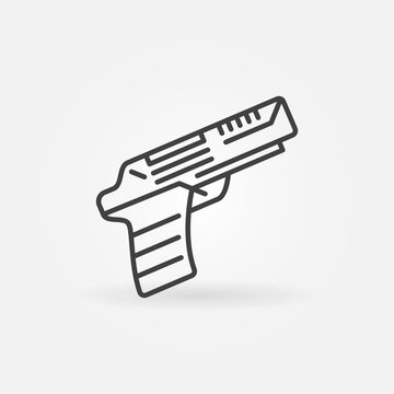 Pistol or Handgun vector concept icon or sign in outline style