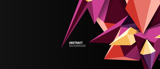 3d low poly abstract shape background vector illustration