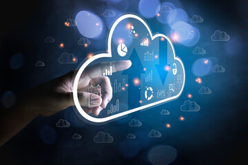 Concept of business base system development Cloud database system Processing online marketing investment plans