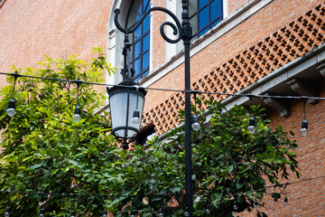 Fototapeta na wymiar Vintage street lamp exterior area