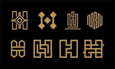 letter h logo collection