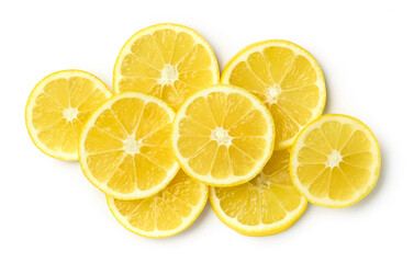 lemon slices on white background