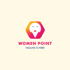 Women Point Logo Vector Icon Illustration