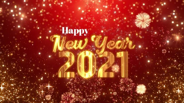 happy new year 2021 fireworks animation video