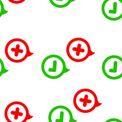 Seamless patterns with tick and cross sign