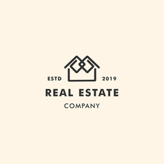 Real Estate Vintage Retro Logo Template
