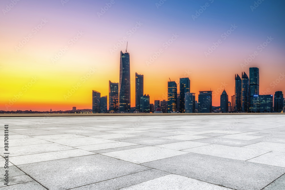 Canvas Prints Road ground and modern architectural landscape skyline of Chinese city