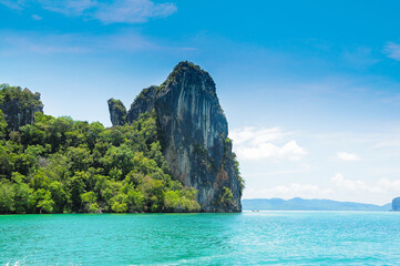 Tropical landscape. Hong Islands located in the National Park in Andaman sea Krabi Province...