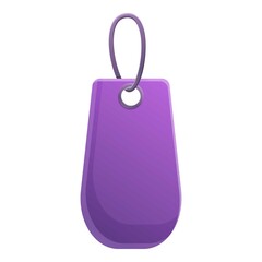 Violet cloth tag icon. Cartoon of violet cloth tag vector icon for web design isolated on white background