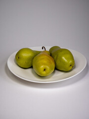 pears on a plate