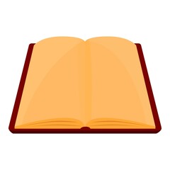 Open home book icon. Cartoon of open home book vector icon for web design isolated on white background