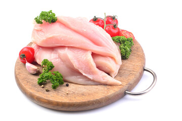 Chicken meat on white background