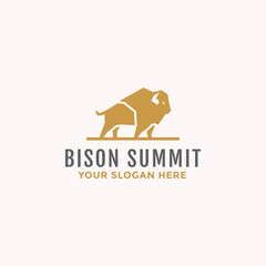 Bison bull summit logo template