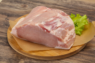 Raw pork meat piece for cooking