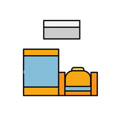 check in, travel, baggage line colored icon. elements of airport, travel illustration icons. signs, symbols can be used for web, logo, mobile app, UI, UX