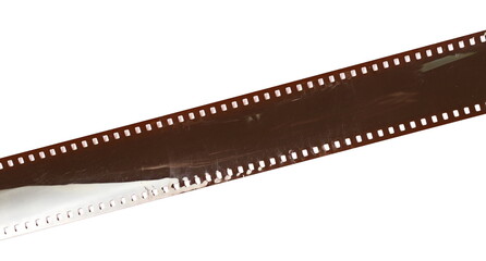 Blank old filmstrip reel, roll isolated on white background with clipping path