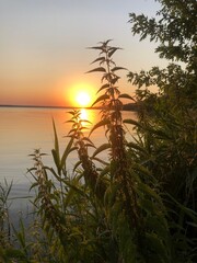 sunset over the river