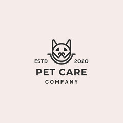 Pet Care Vintage Retro Logo Template